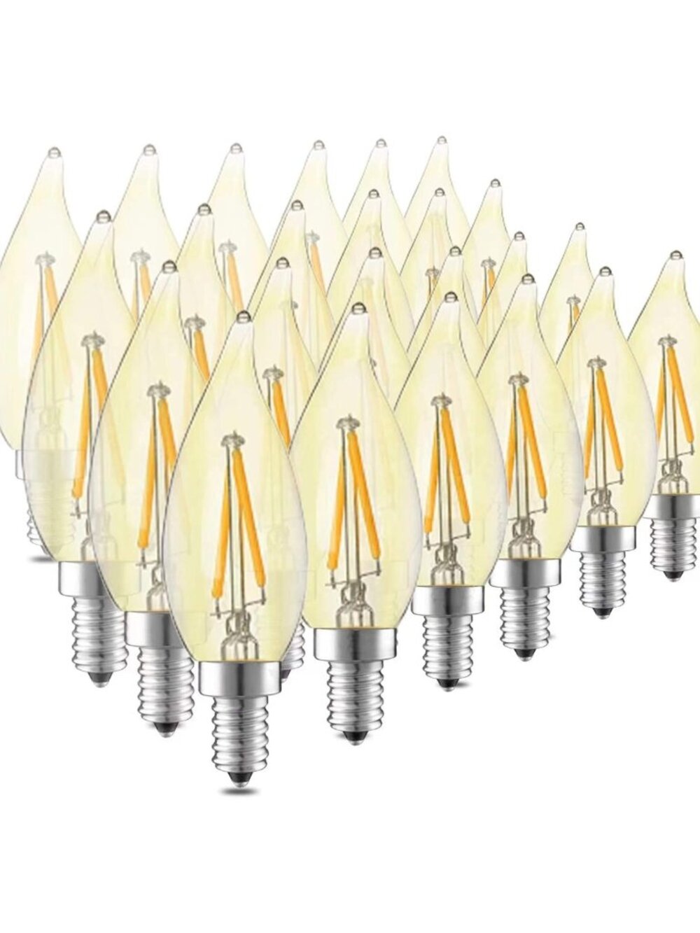 Dimmable LED Candelabra Bulbs 25W Equivalent Soft Warm White 2700K, 24-Pack